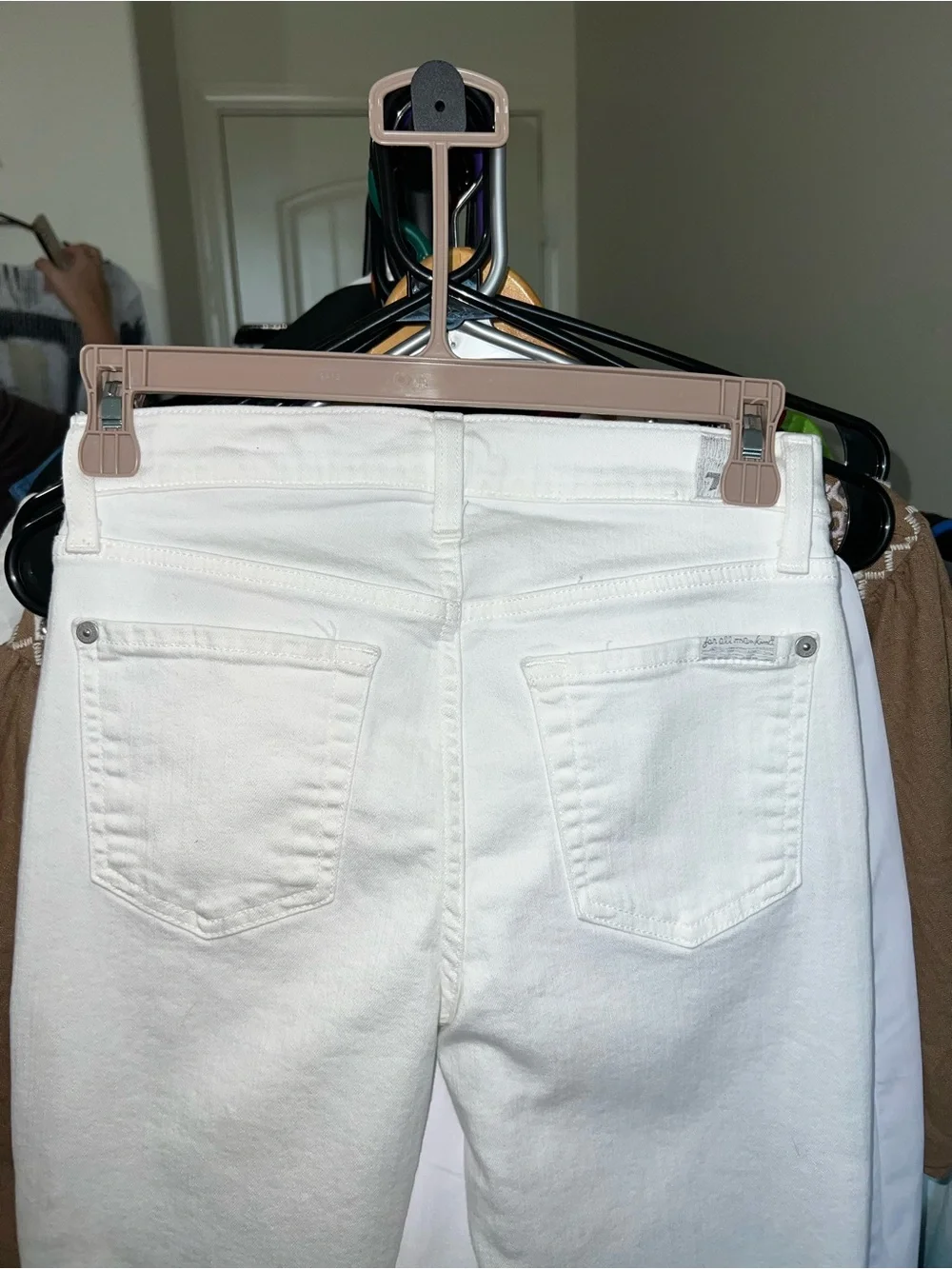 7 For All Mankind White Skinny White Jeans
